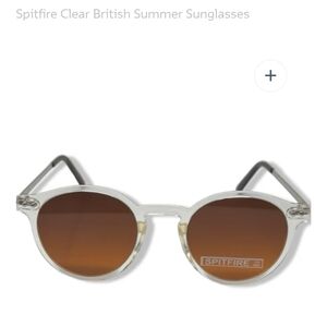 Spitfire Clear Frame Sunglasses with Brown Gradient Lenses